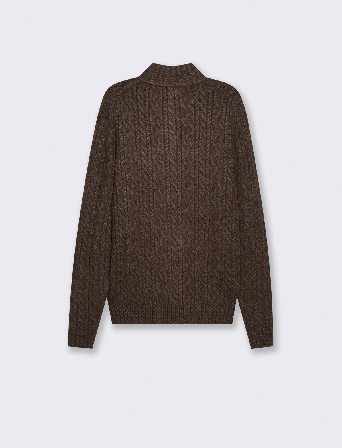 Maglia Cardigan Lupetto a Trecce Uomo - Moro
