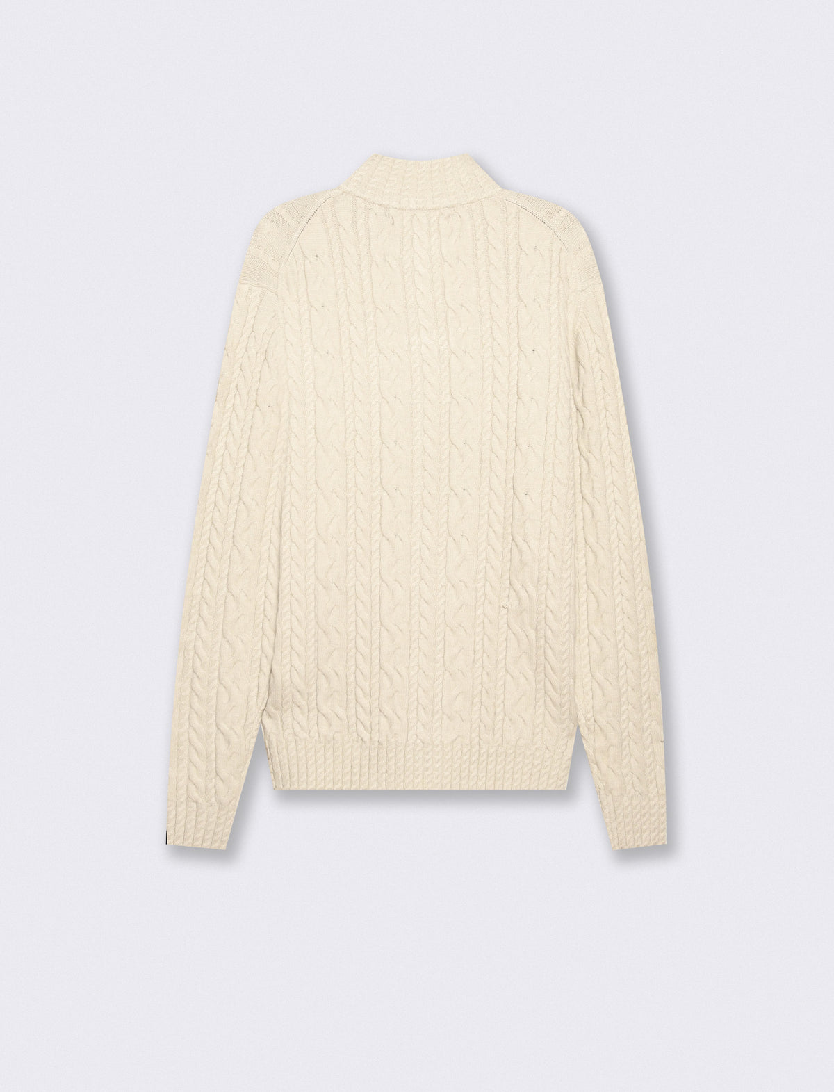 Men's Cable Knit Turtleneck Cardigan - Grey