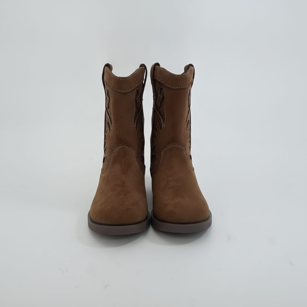 Brown microfiber cowgirl ankle boots - Brown