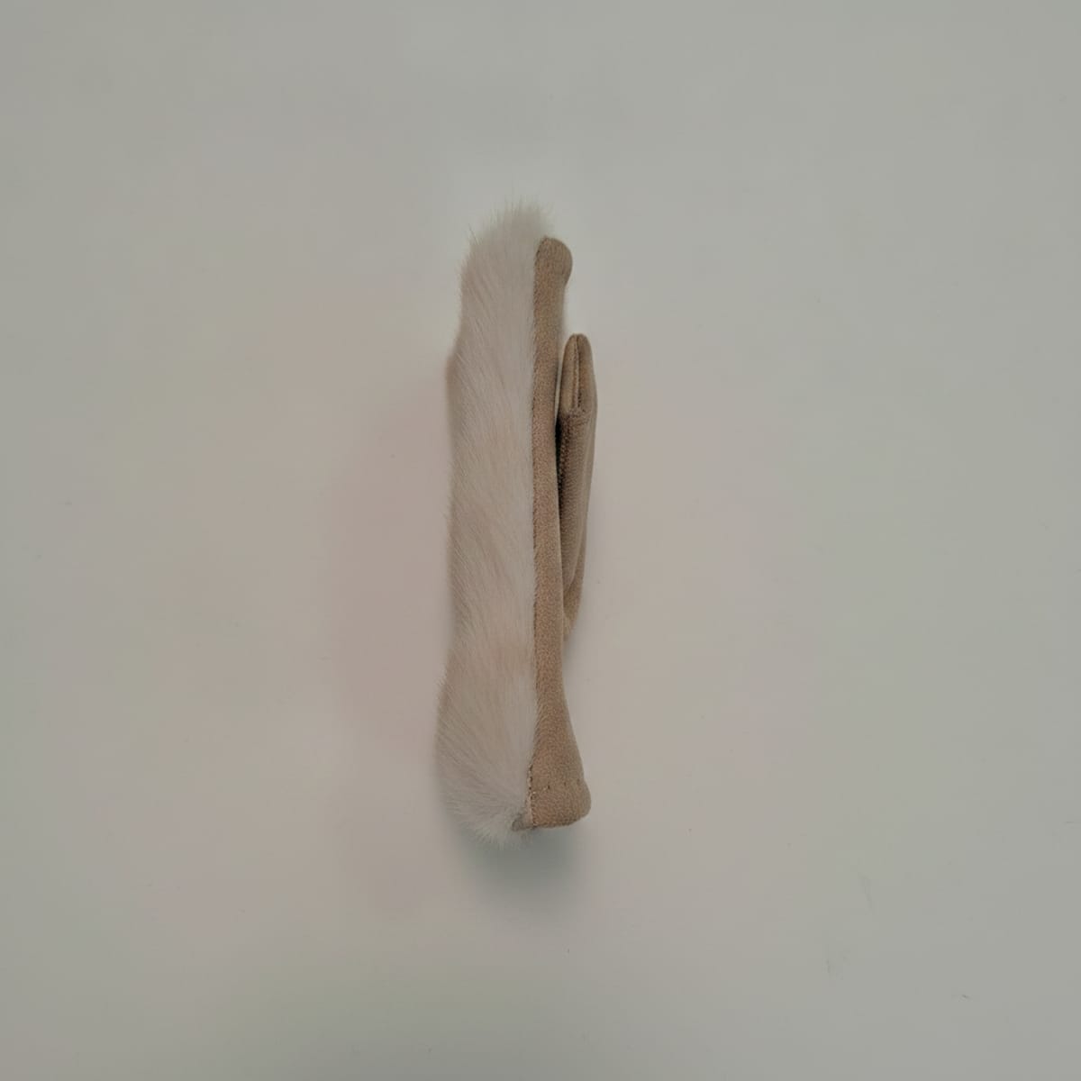Guanti senza dita in finta pelliccia - Beige