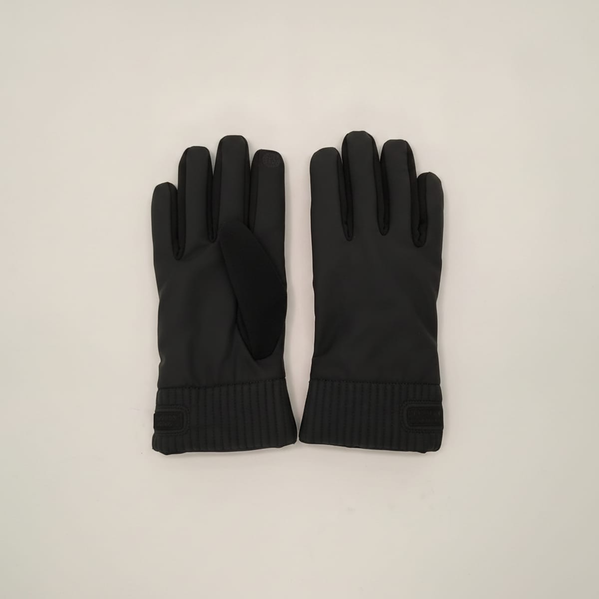 Guanti uomo in due tessuti touch - Nero