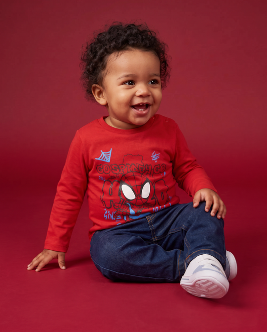 Long Sleeve Casual Spidey T-Shirt - Red