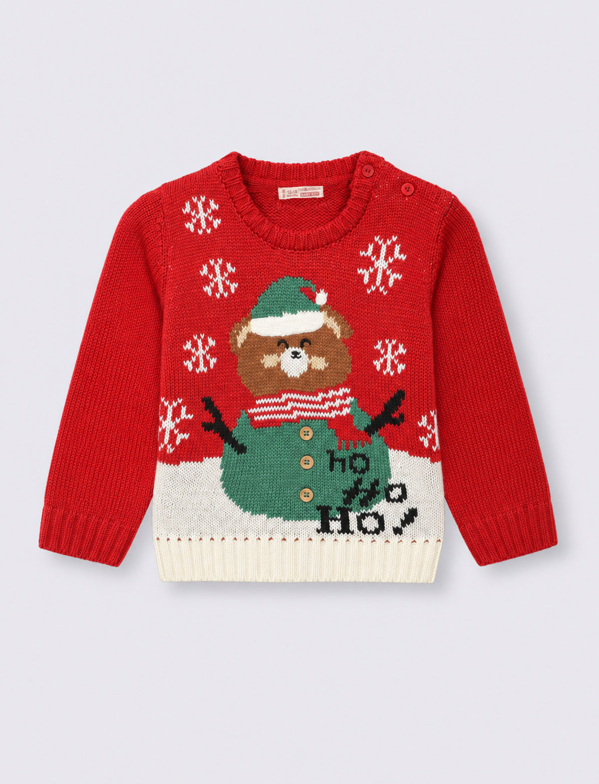 Maglioncino natalizio girocollo jacquard - Rosso