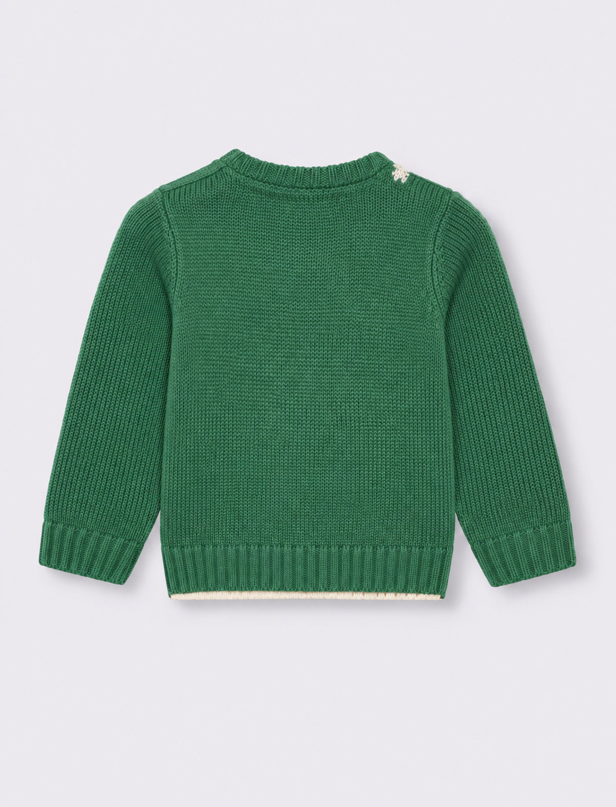 Maglioncino natalizio girocollo jacquard - Verde