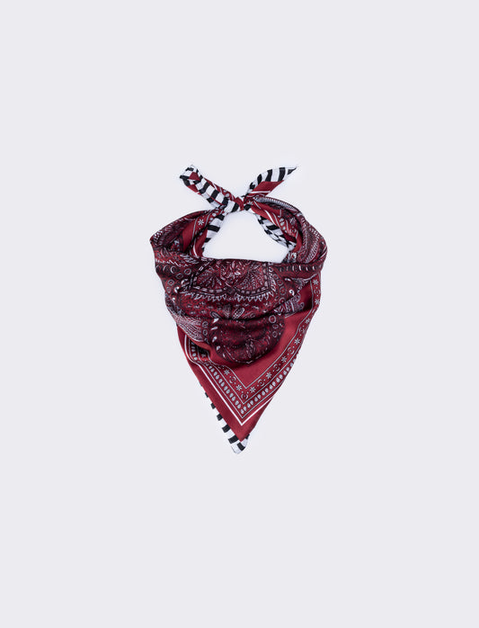 Foulard stampa paisley 70x70 cm - Rosso
