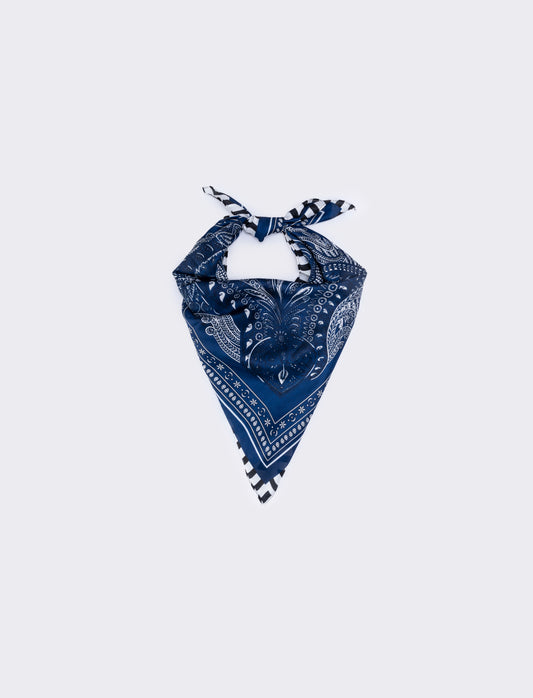 Foulard stampa paisley 70x70 cm - Blu