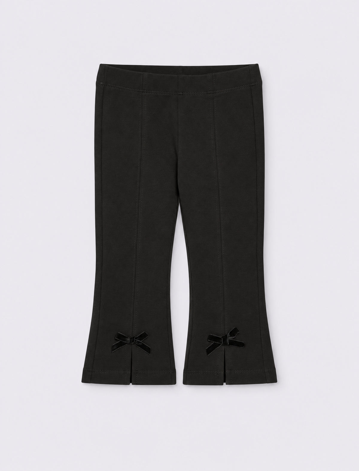 Leggings svasati in punto milano con fiocchetto - Nero