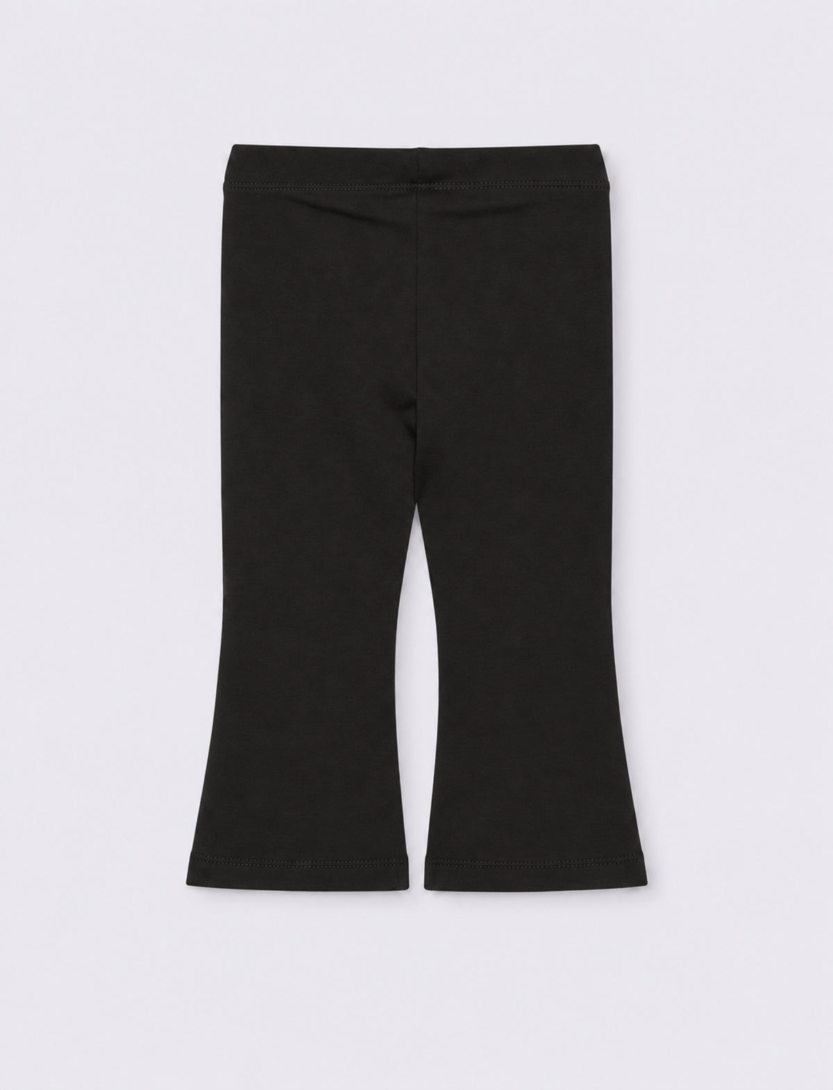 Leggings svasati in punto milano con fiocchetto - Nero