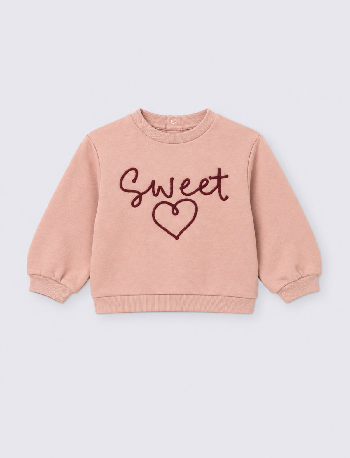 Felpa girocollo con ricamo trendy - Rosa