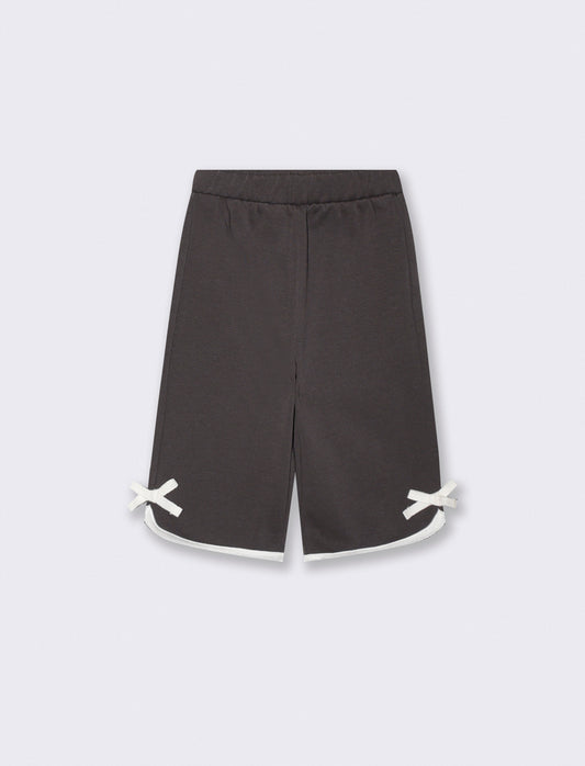 Jogger sportivi con fiocchetti decorativi - Grigio piombo