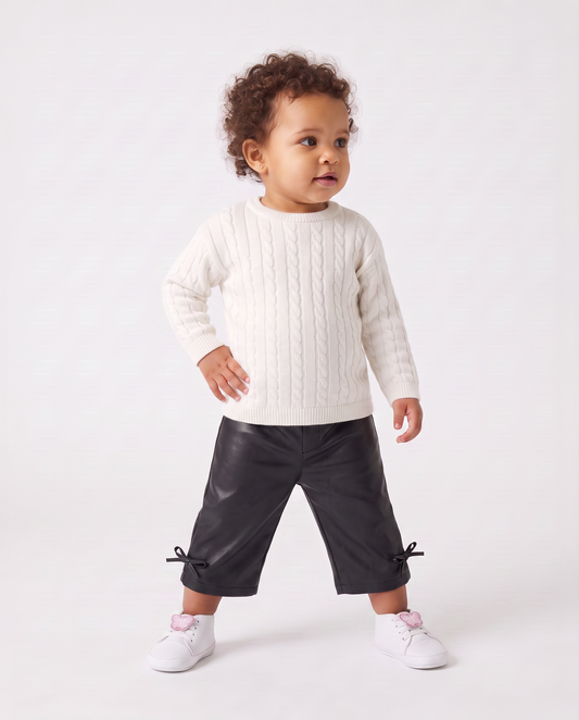 Pantaloni in finta pelle per serate eleganti - Nero