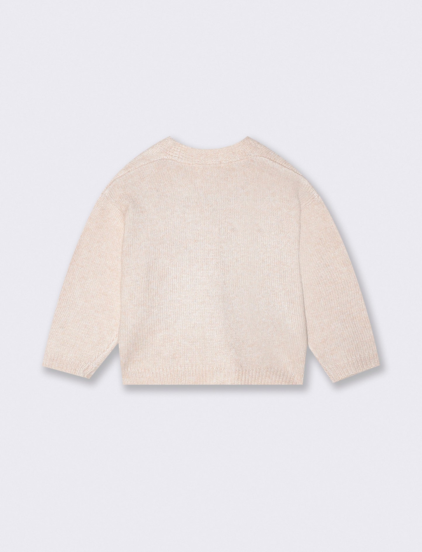 Cardigan caldo con fiocchi a contrasto - Beige