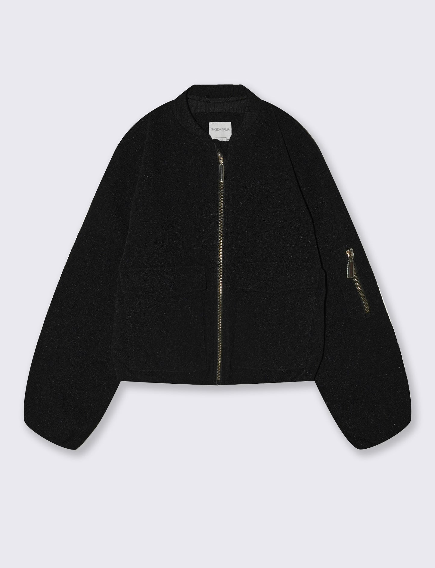 Giubotto bomber imbottito con tasconi - Nero
