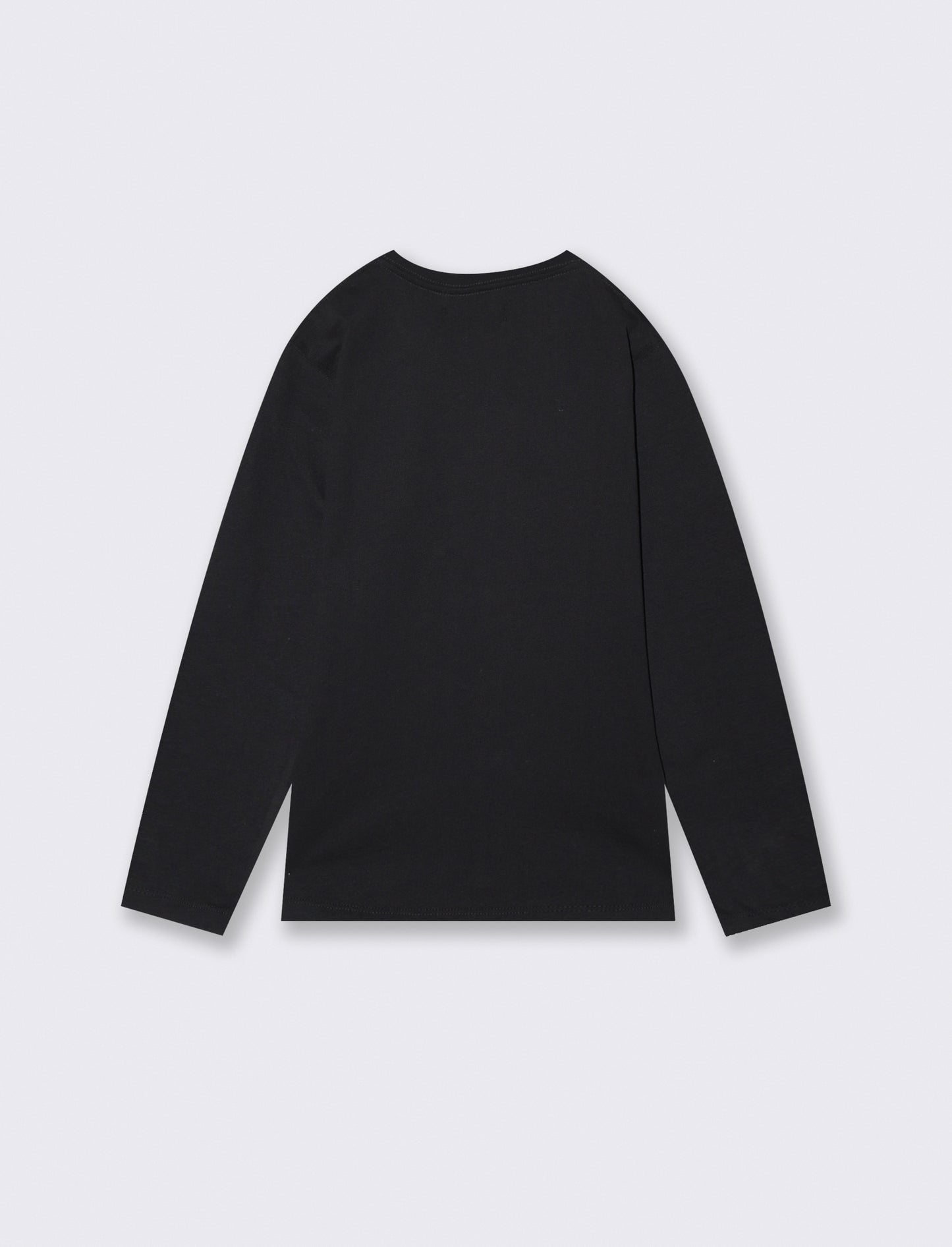 T-shirt manica lunga in cotone con stampa - Nero