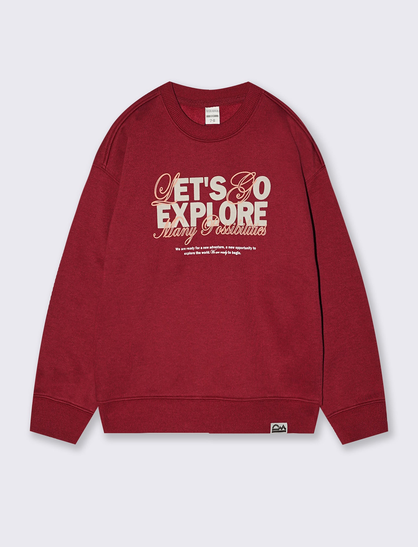 Printed sweatshirt with round neck - Red