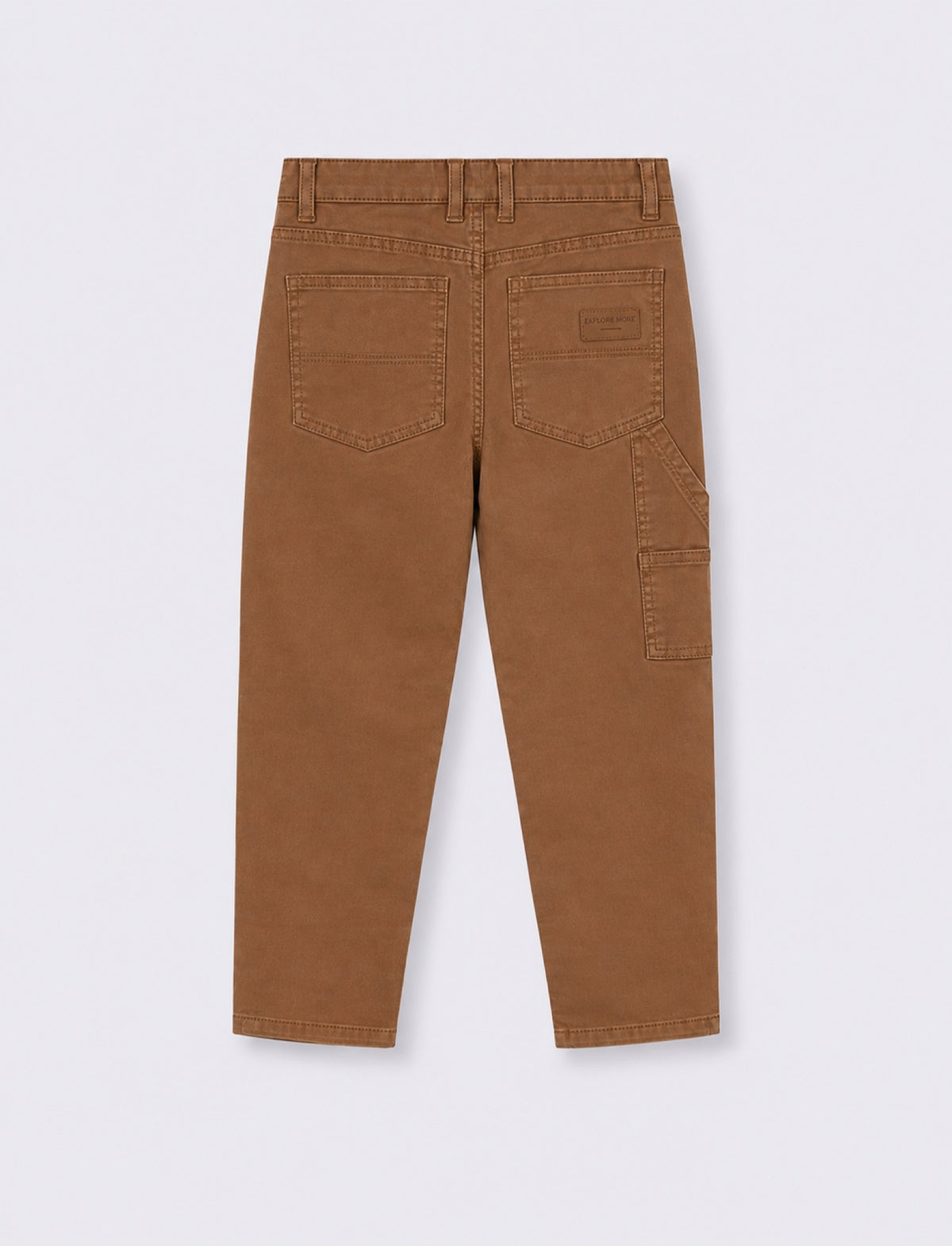 Brown stretch cotton cargo pants - BROWN