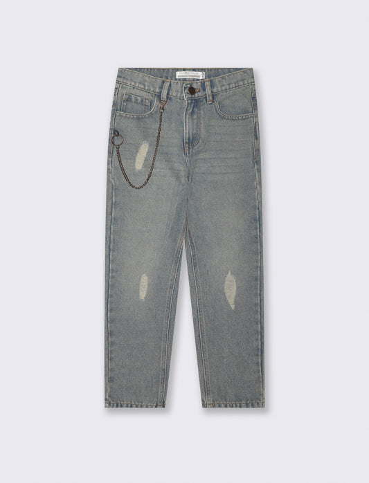 Jeans Regular con Dettagli Colorati - Denim