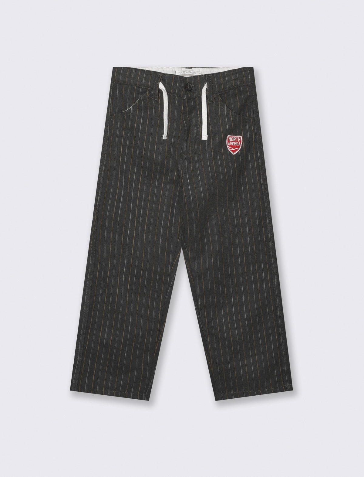 Striped pants with patch and belt - Pattern