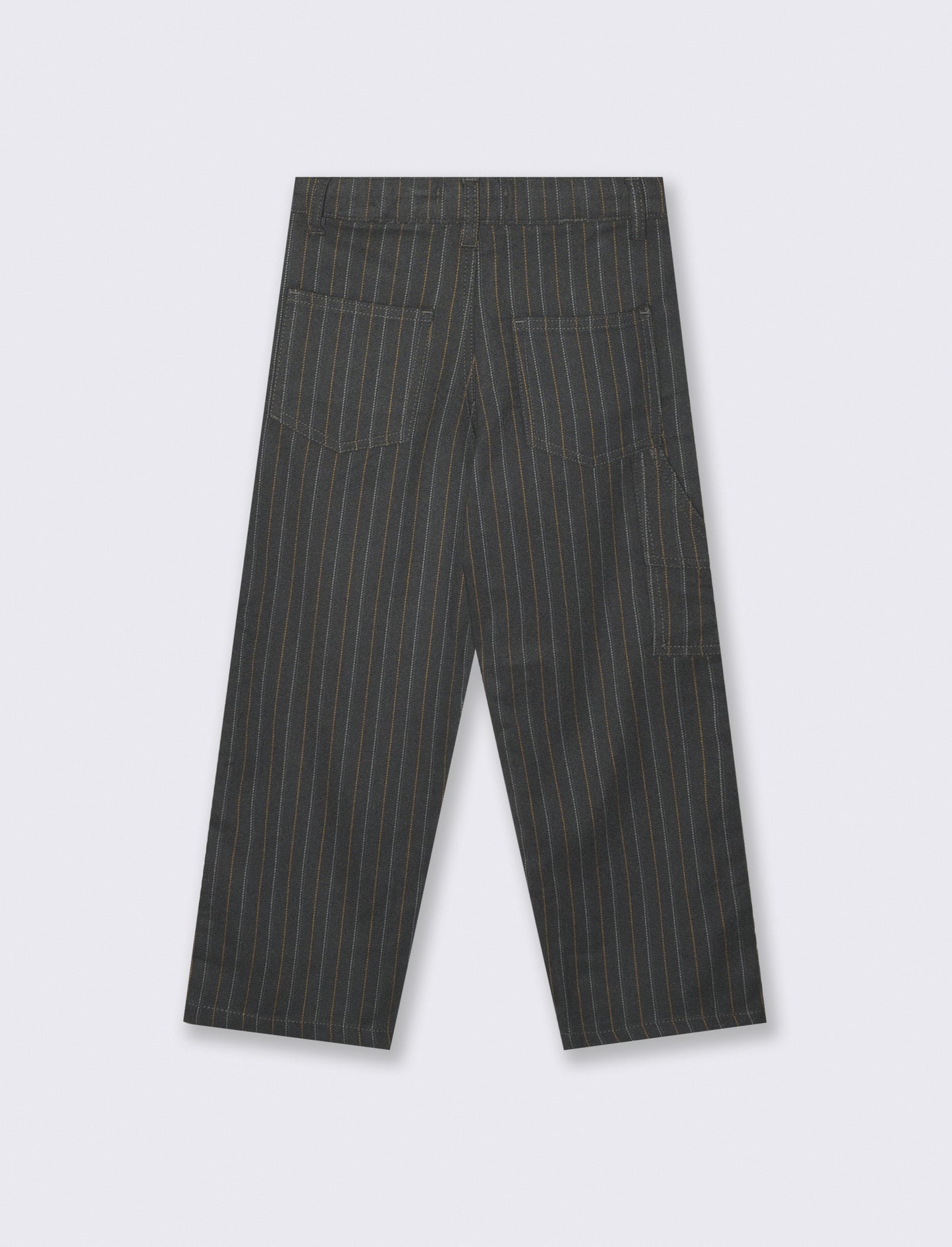 Pantaloni a righe con toppa e cintura - Righe