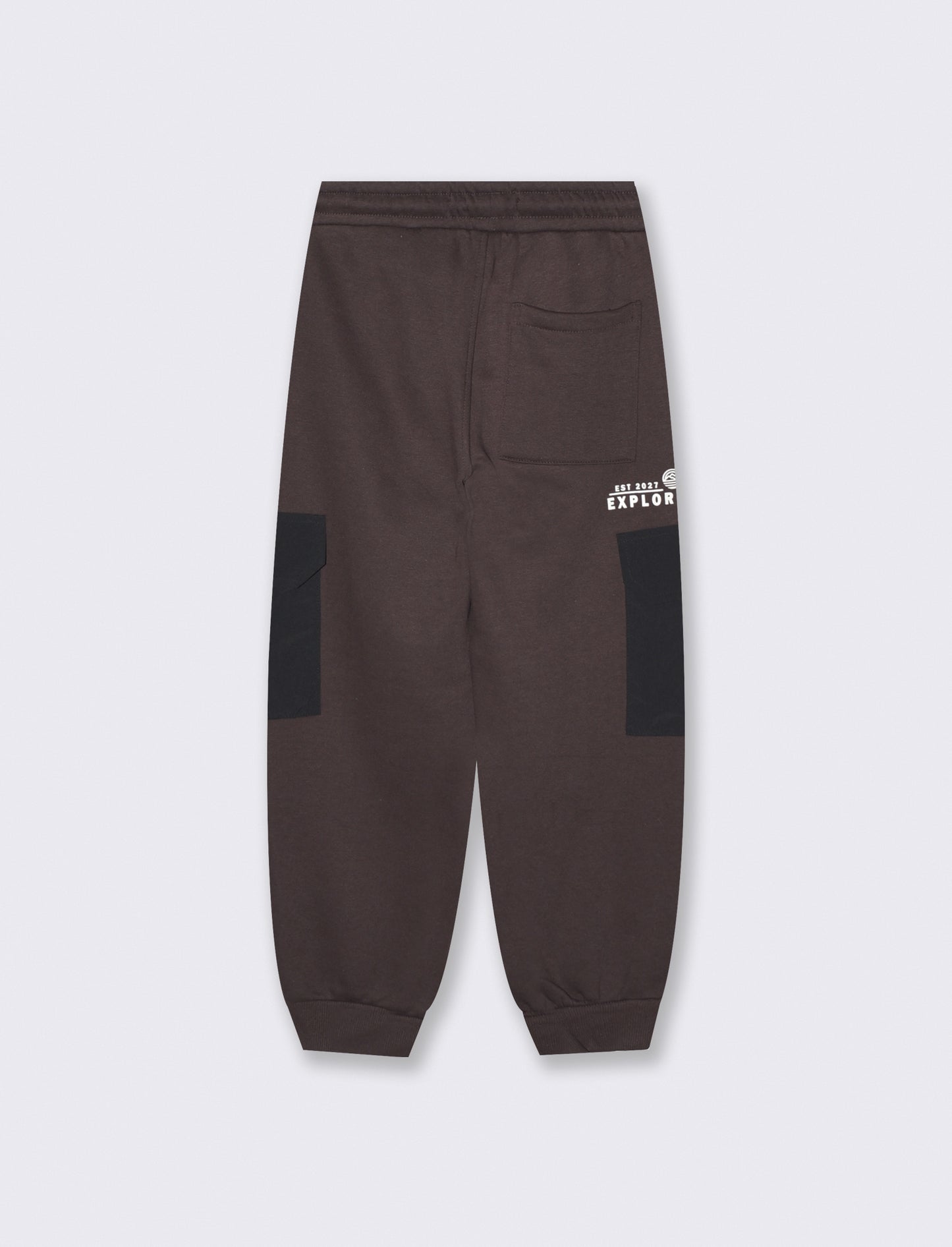 Pantaloni sportivi cargo in felpa morbida - Marrone scuro