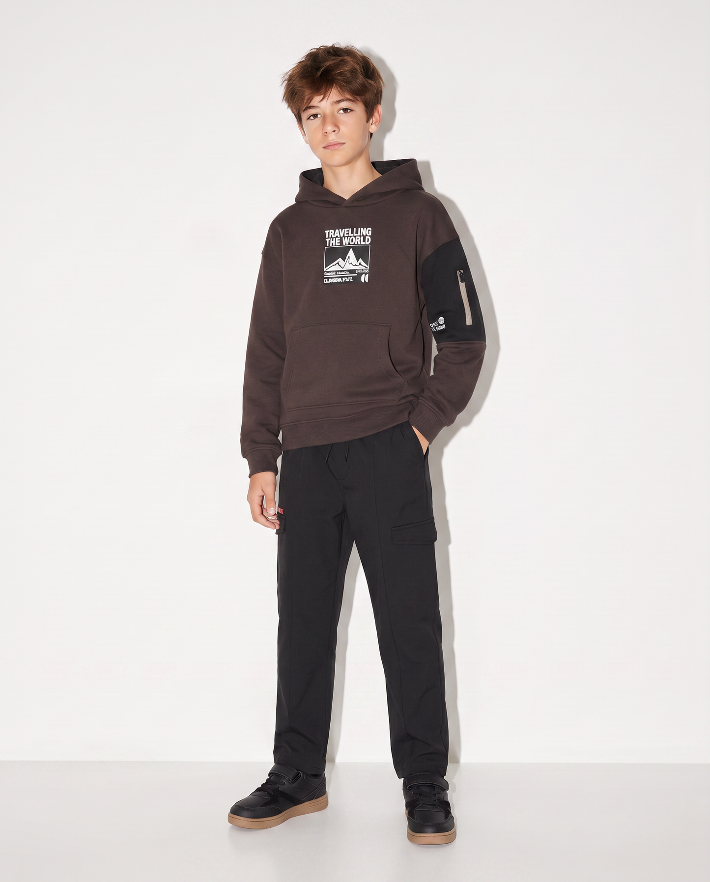 Soft Fabric Hoodie - Brown