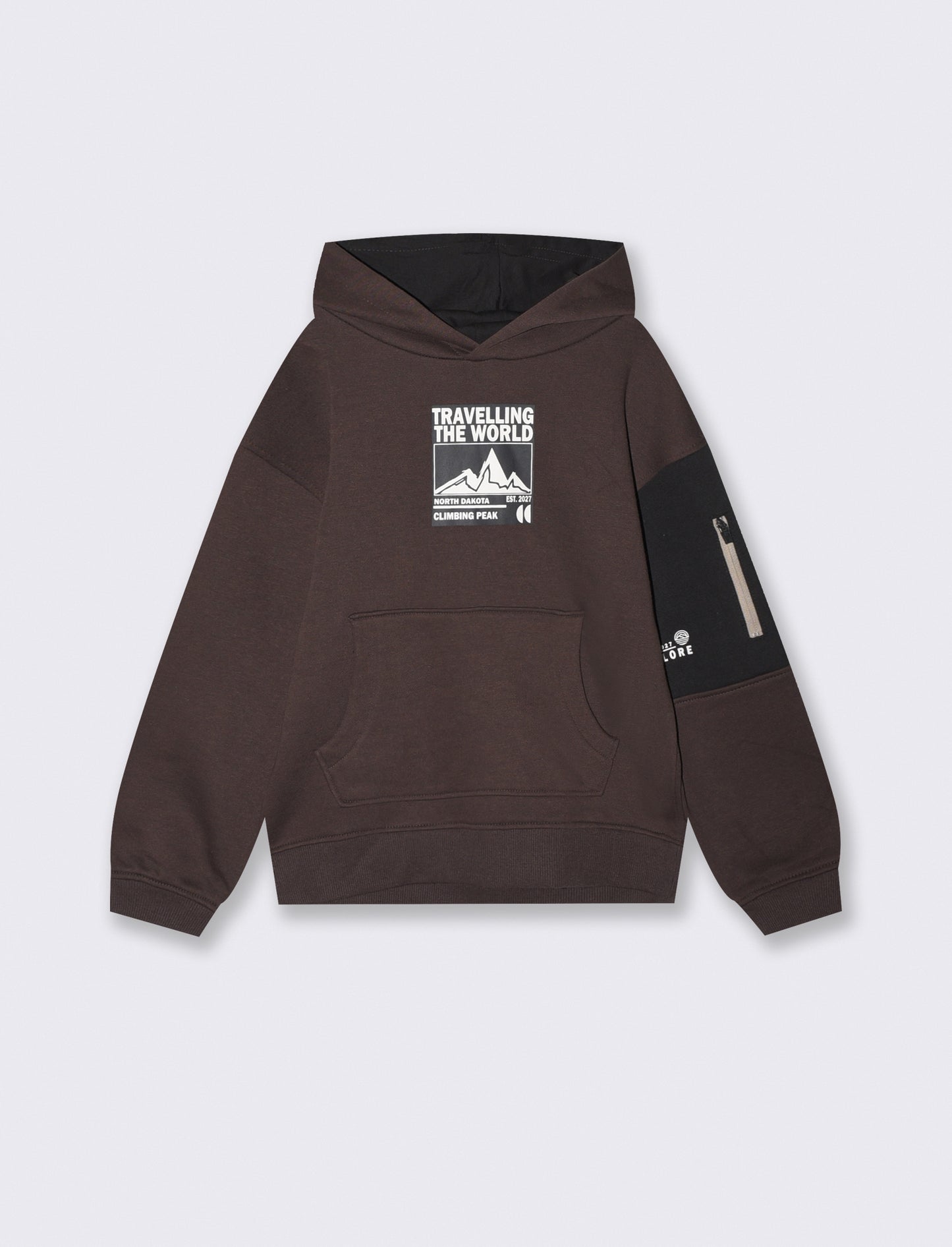 Soft Fabric Hoodie - Brown