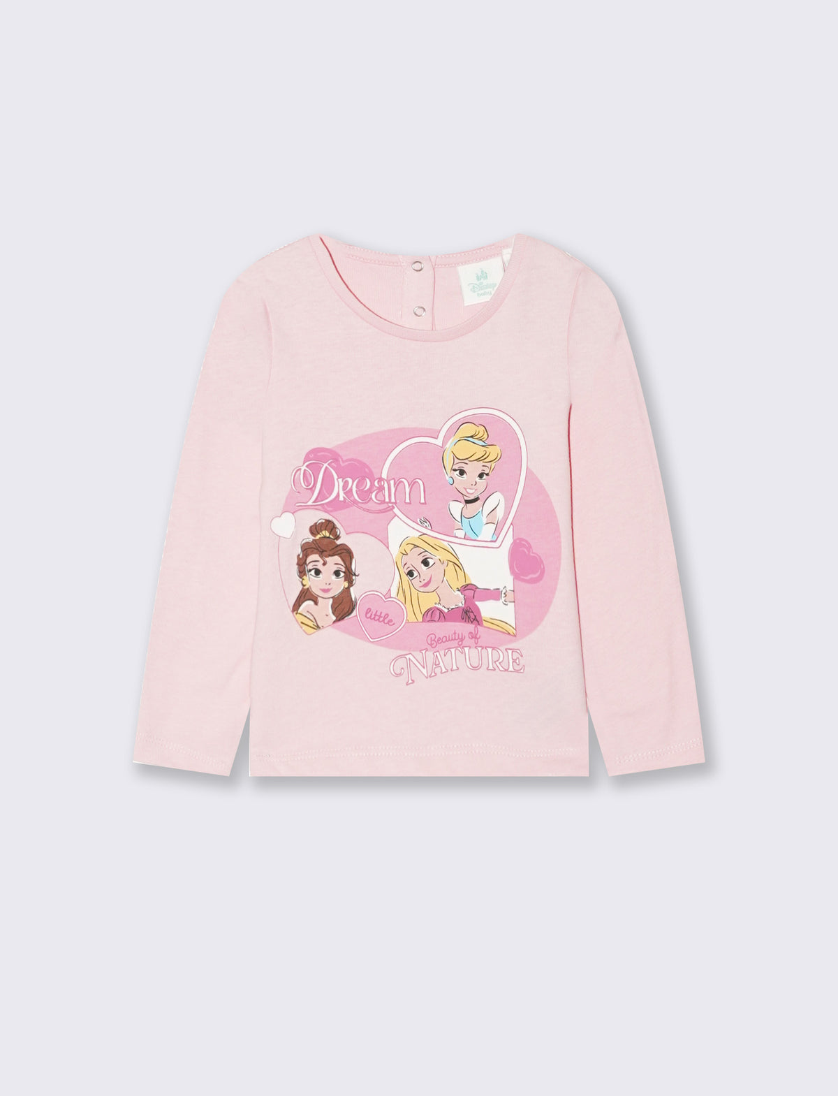 T shirt maniche lunghe con principesse Disney - Rosa