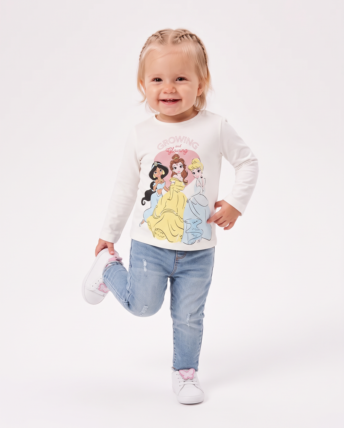 Long Sleeve T-Shirt with Disney Princesses - White