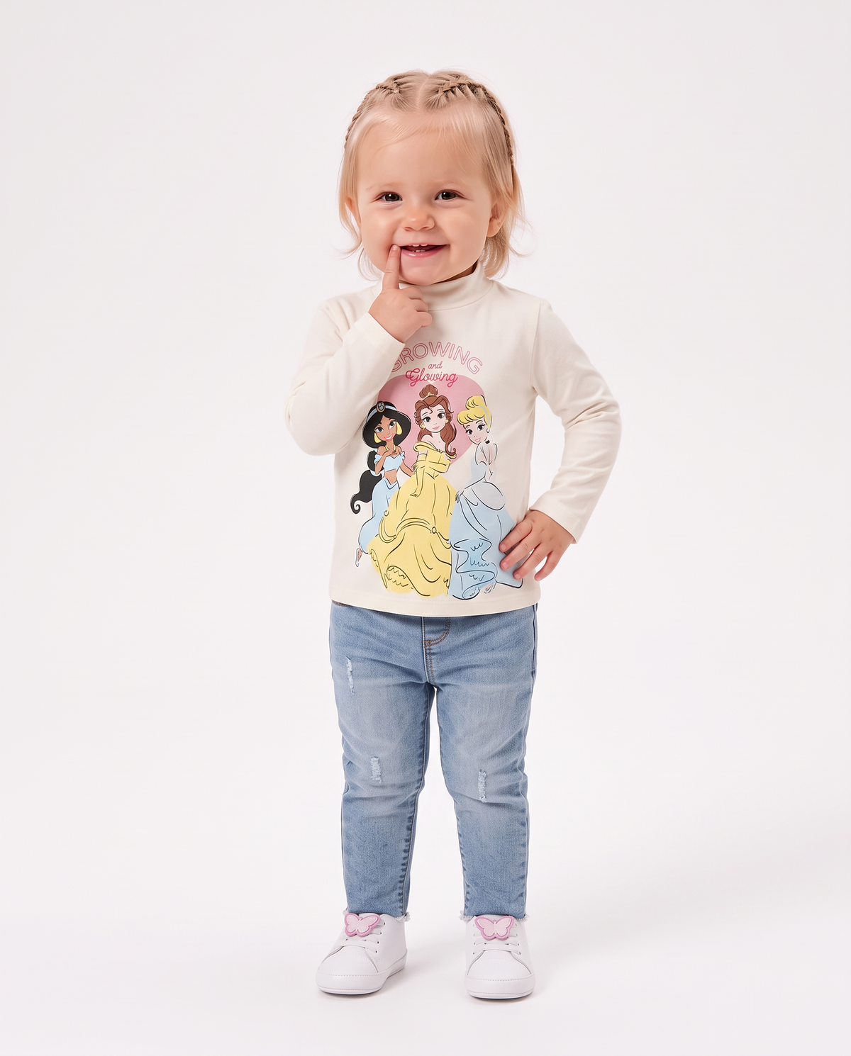 Long Sleeve T-Shirt with Disney Princesses - White