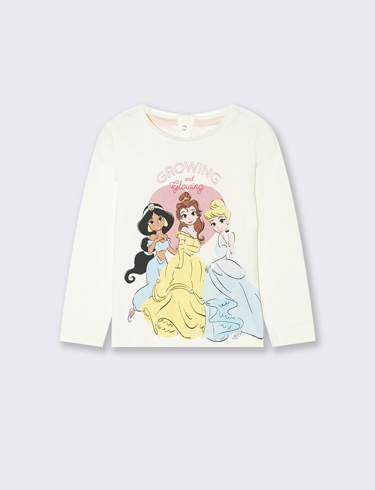 T shirt maniche lunghe con principesse Disney - Bianco
