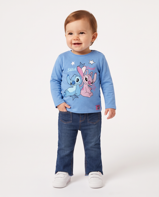 Disney Stitch Long Sleeve T-shirt - Sky blue
