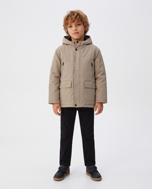 Quilted jacket with side pockets - Beige