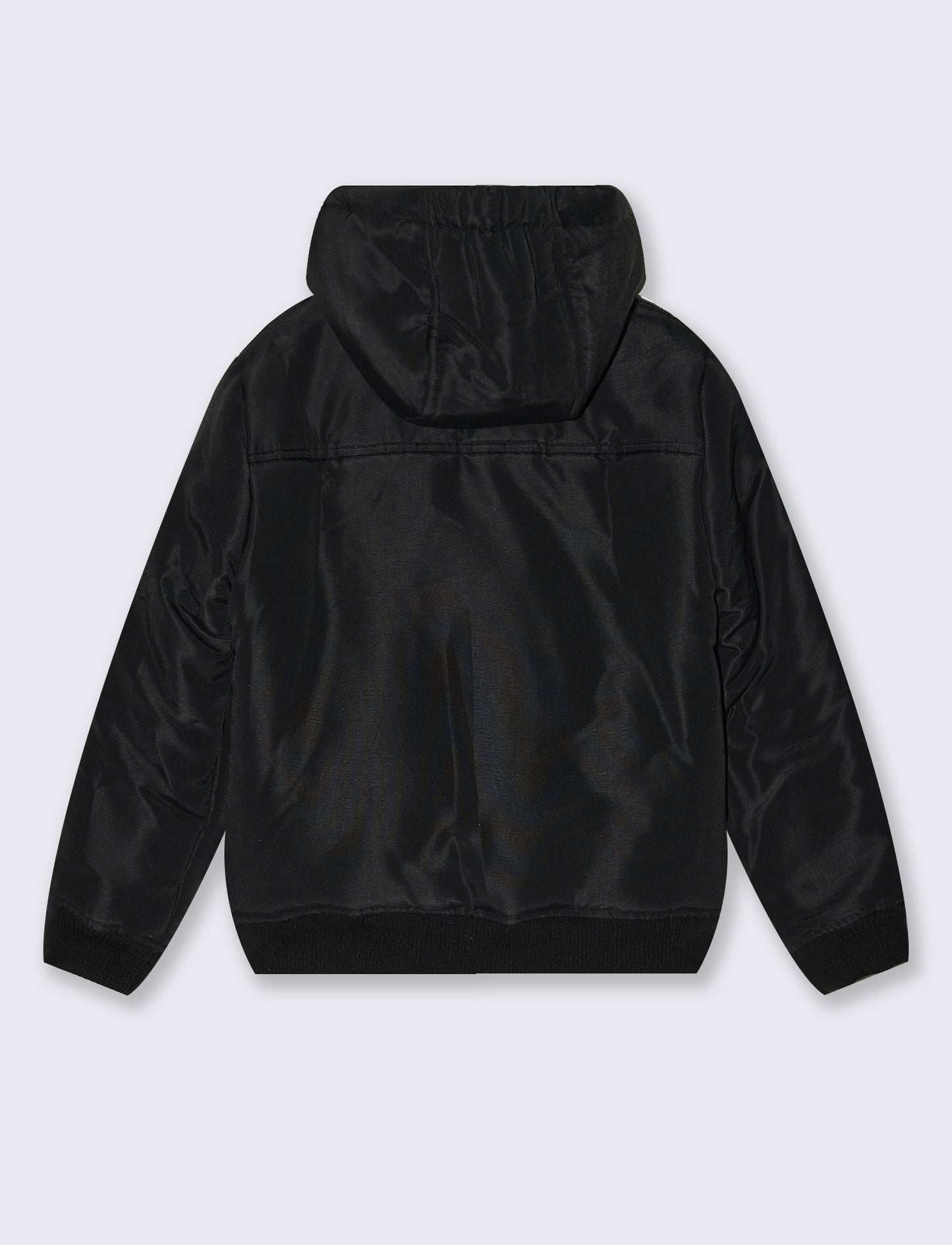 Padded jacket with hood and pockets - Black