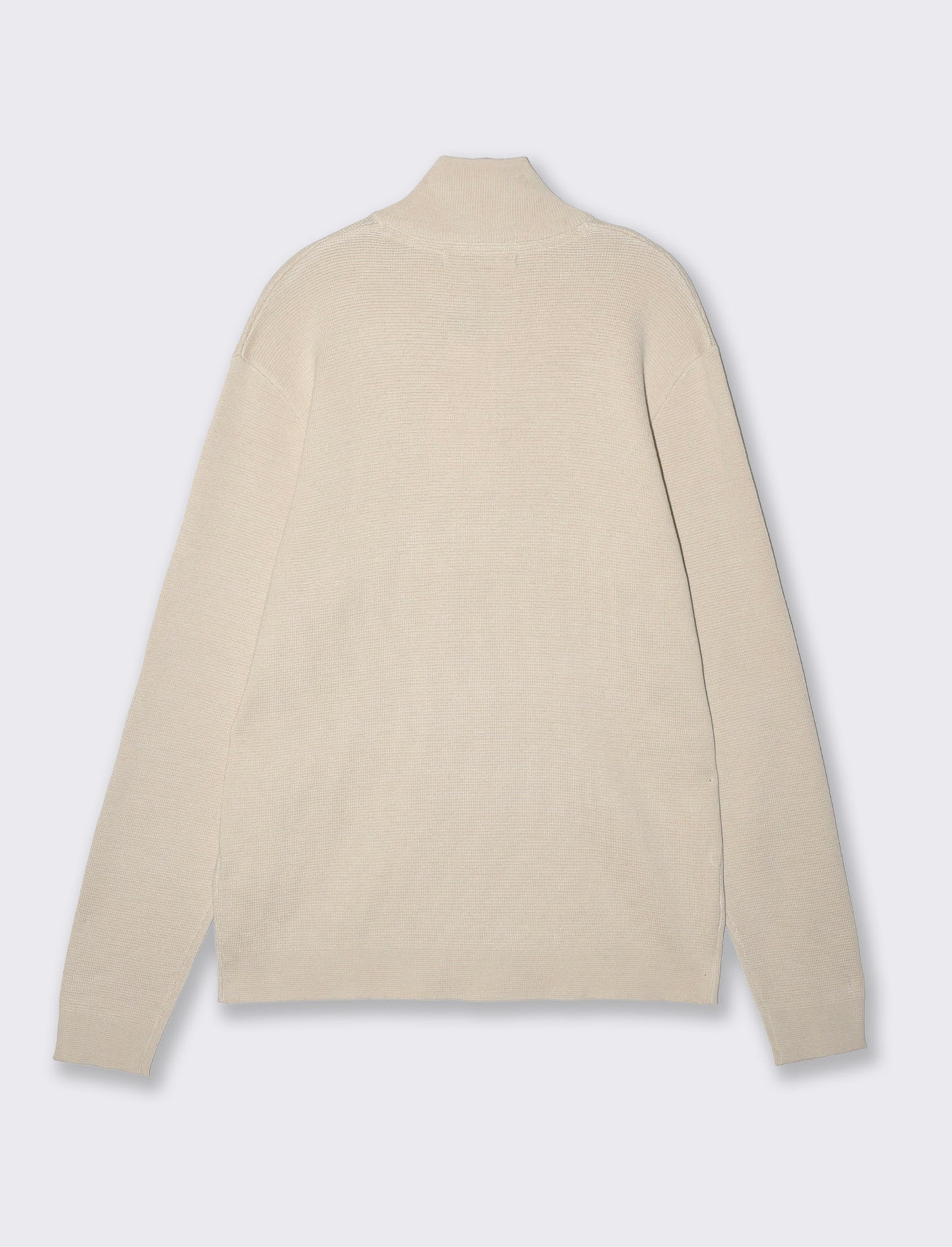Maglia lupetto con cerniera regular fit - Sabbia