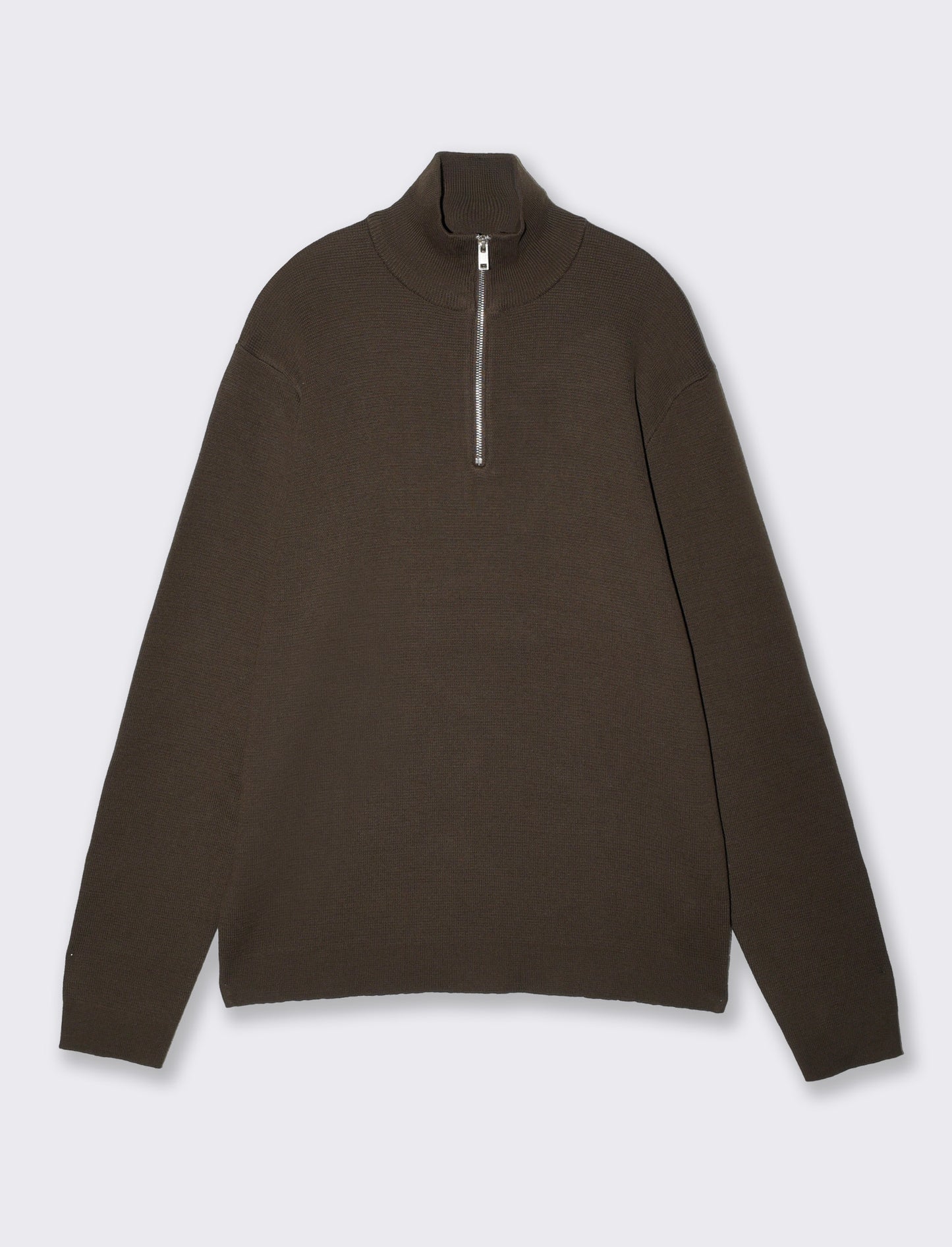Maglia lupetto con cerniera regular fit - Moro