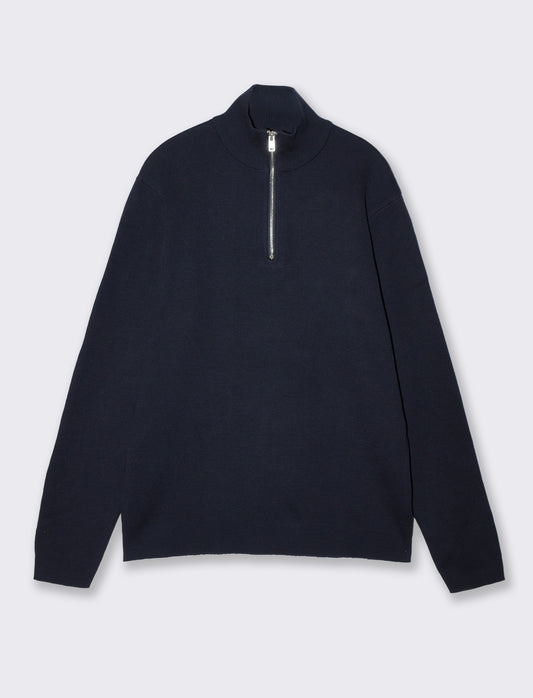 Maglia lupetto con cerniera regular fit - Blu