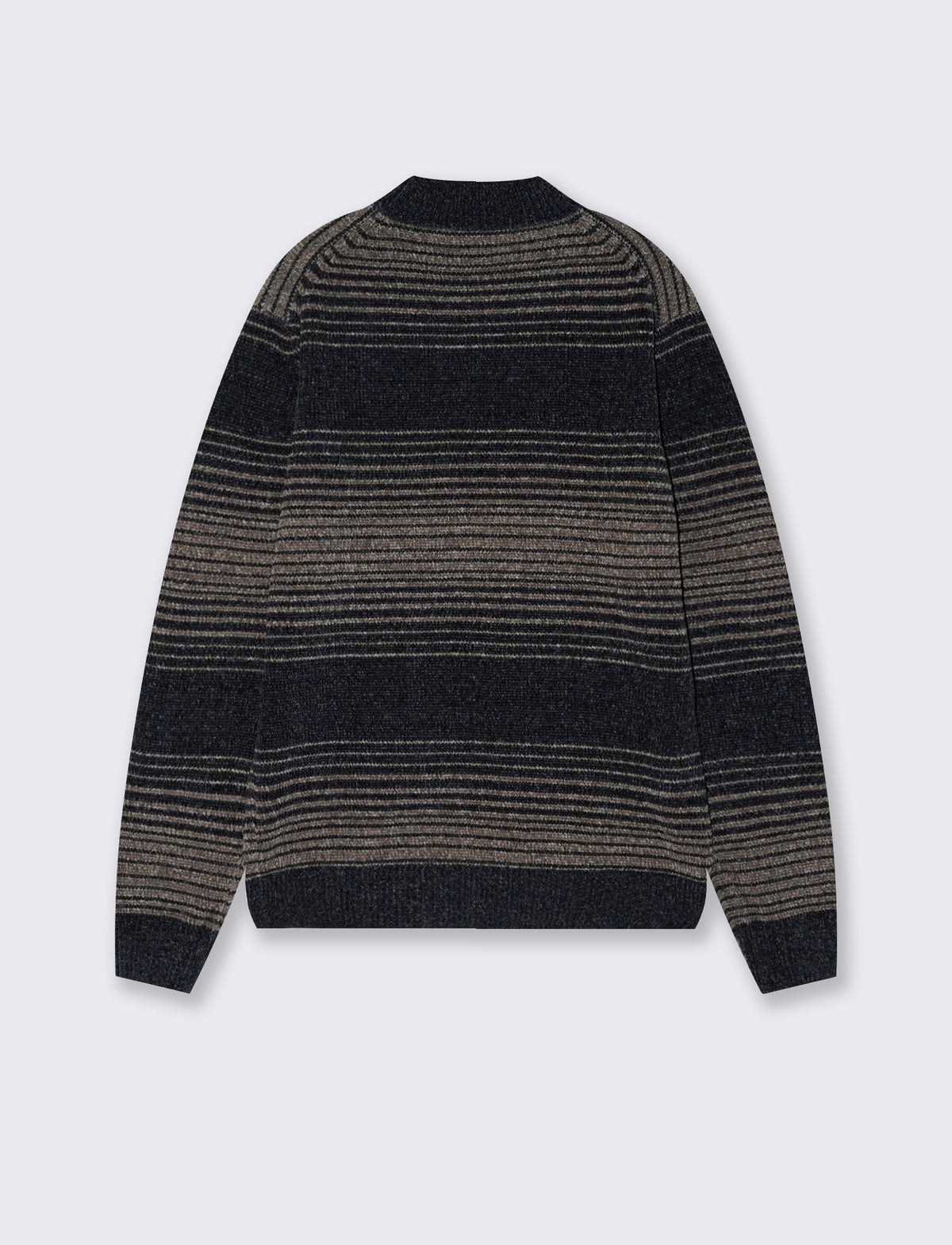 Maglia girocollo righe in ciniglia - Blu