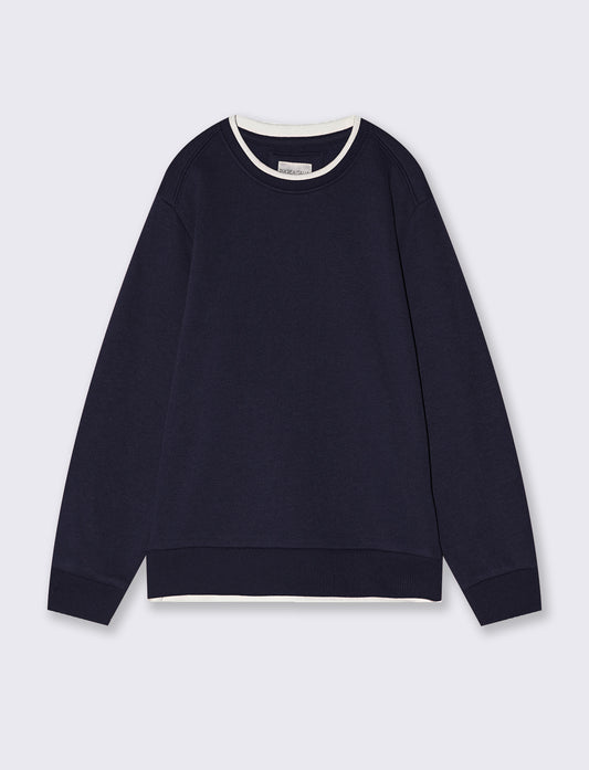 Warm and Comfortable Crewneck Sweatshirt - Blue