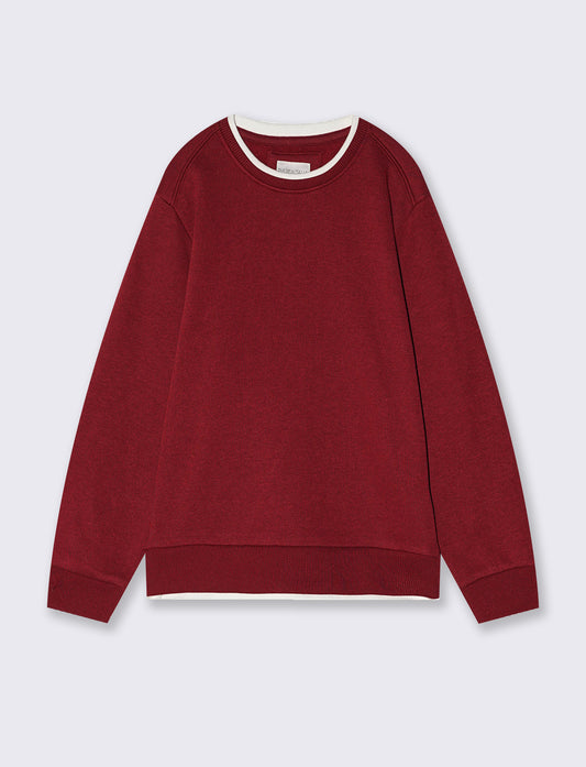 Warm and Comfortable Crewneck Sweatshirt - Red