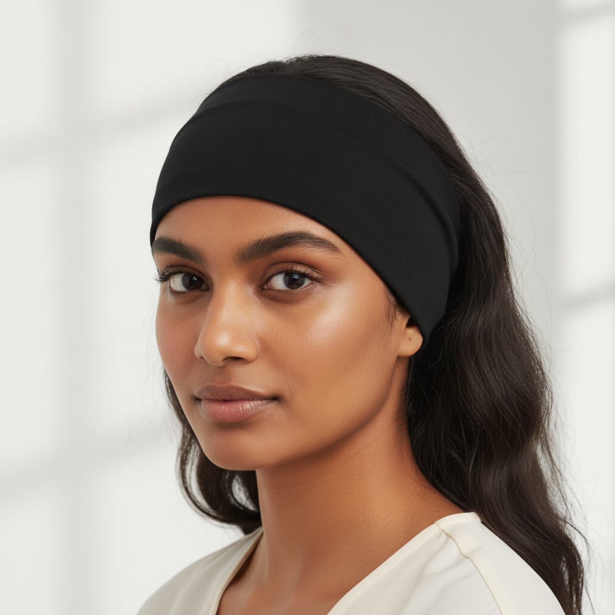 Collo bambino basic in maglia morbida - Nero