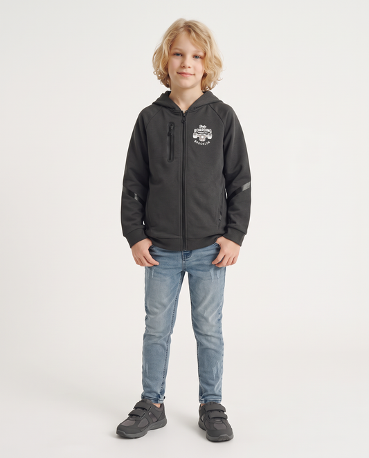 Hooded zip-up sweatshirt - Grey