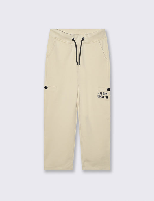 Jogger in felpa con tasche laterali - Beige