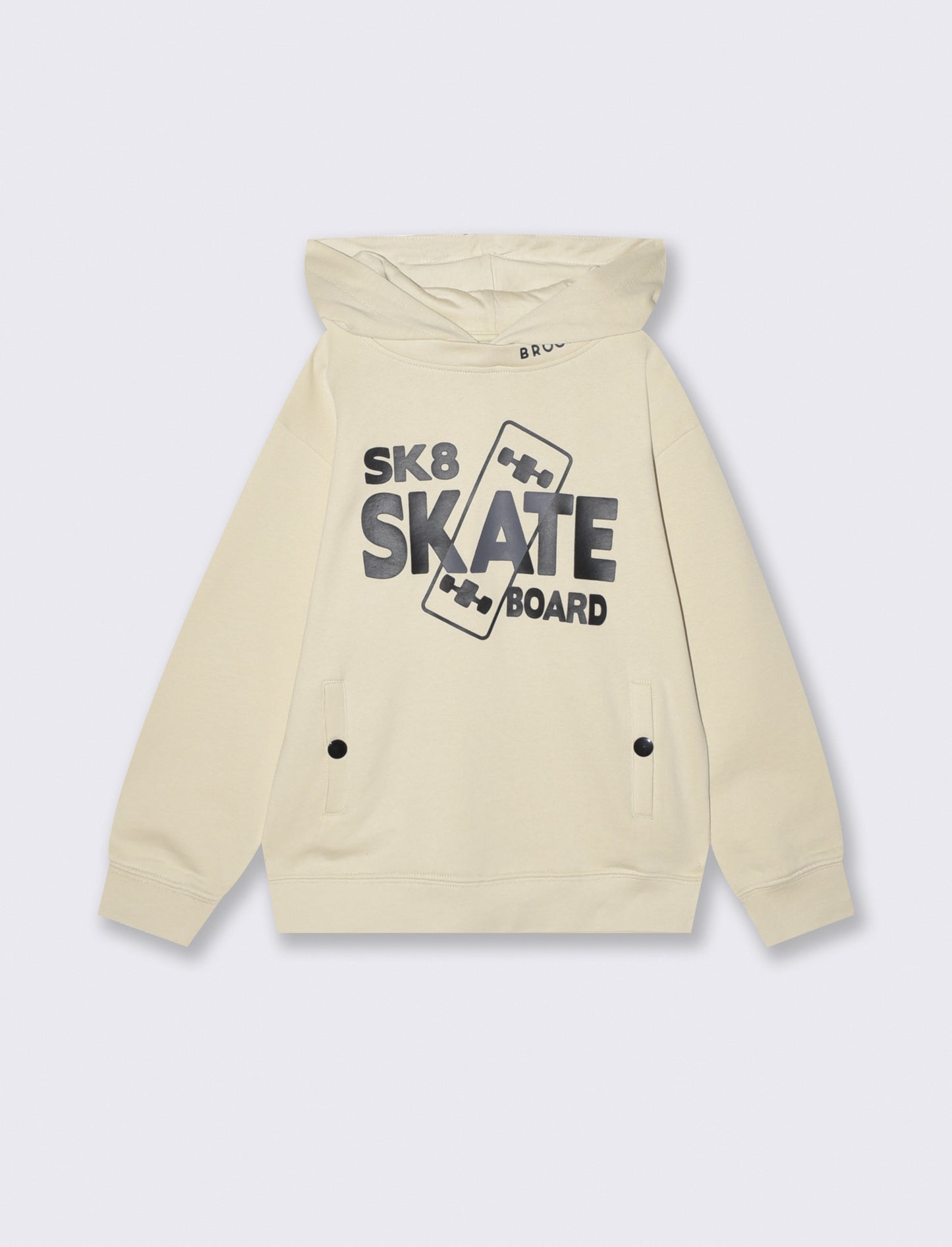 Felpa con cappuccio e stampa originale - Beige