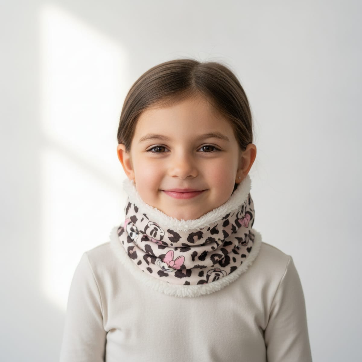 Faux fur collar for girls - White