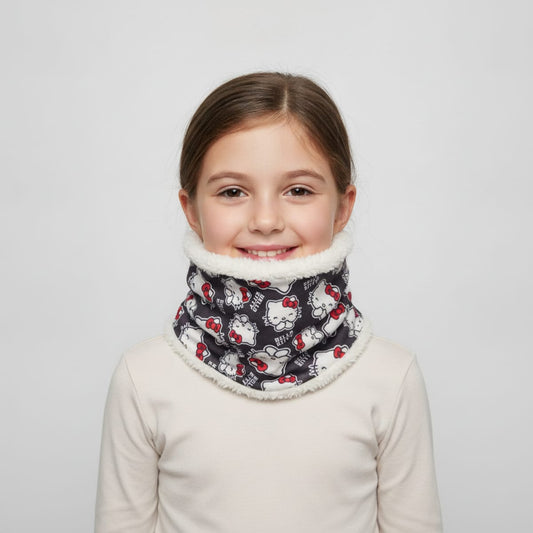 Faux fur collar for girls - Black