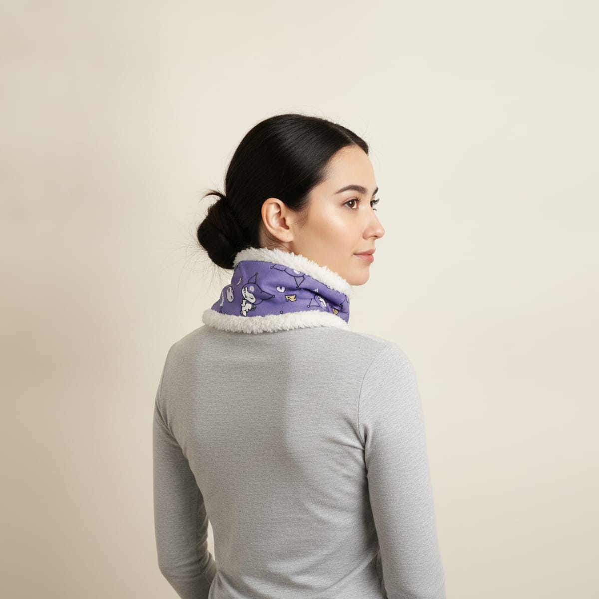 Faux fur collar for girls - Purple