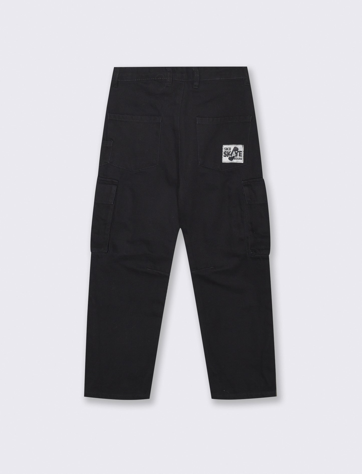 Jeans cargo in denim black con tasconi - Nero