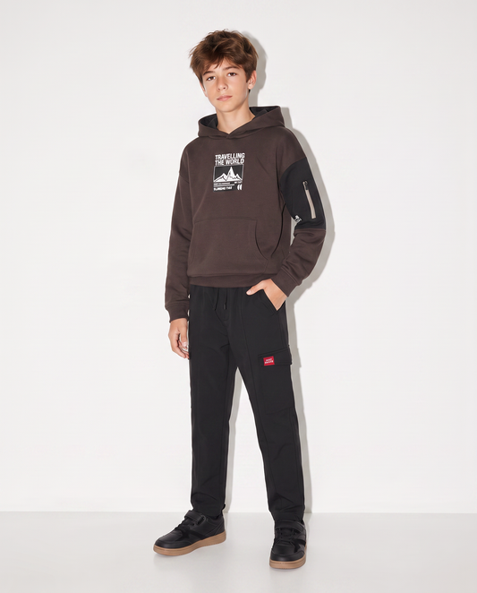Pantaloni tecnici con coulisse casual - Nero