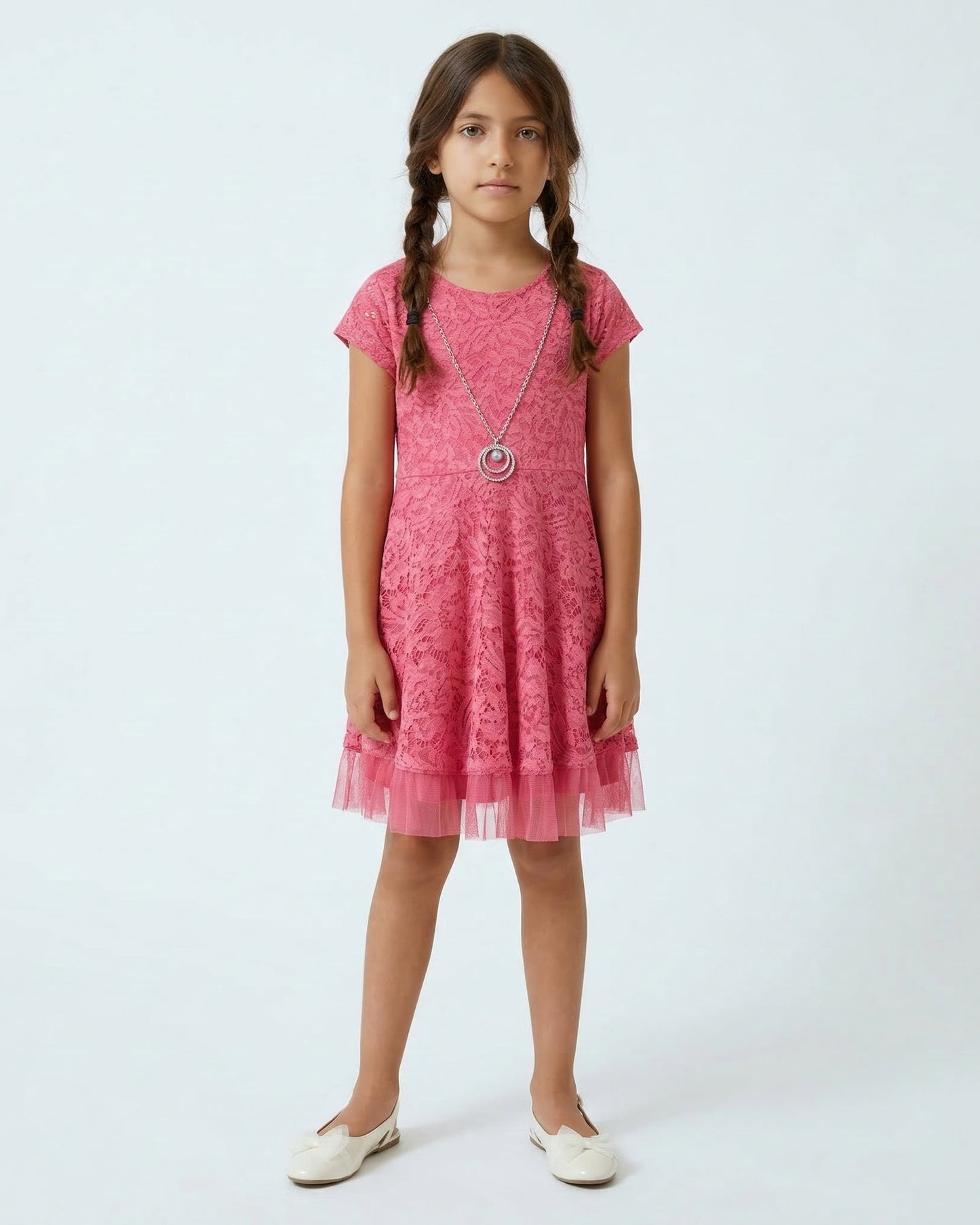 Abito in pizzo - Fuxia