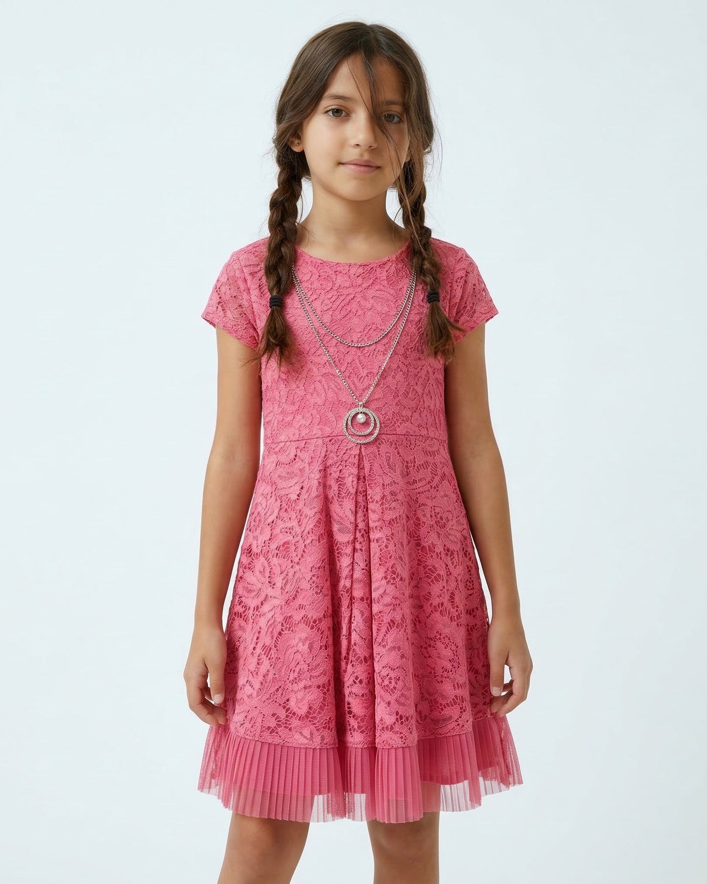 Abito in pizzo - Fuxia